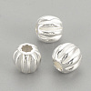 925 Sterling Silver Corrugated Beads STER-S002-14-3mm-1