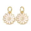 Brass Enamel Pendants KK-P338-19G-03-2
