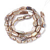 Electroplated Natural Freshwater Shell Beads Strands X-SHEL-T020-33-2