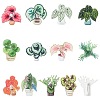 24Pcs 12 Styles Plant Acrylic Lapel Pin Brooch Pin JEWB-CJ0003-38-1