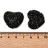 Sparkling Acrylic Heart Beads with Rhinestone Embellishment OACR-NH0001-02B-08-3