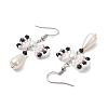 Handmade Glass Seed & Acrylic Beads Bowknot Dangle Earrings EJEW-MZ00298-03-4