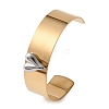 Two Tone 304 Stainless Steel Cuff Bangles BJEW-D465-05A-GP-3