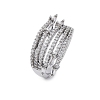 Brass Micro Pave Clear Cubic Zirconia Finger Rings RJEW-S398-01P-4