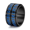 Viking Rune Titanium Steel Luminous Rotatable Finger Ring for Men PW-WG84A74-07-1