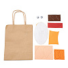 DIY Rectangle with Giraffe Pattern Kraft Paper Bag Making Set DIY-F079-08-2