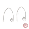 Rhodium Plated 925 Sterling Silver Earring Hooks STER-M117-01P-1