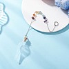 Teardrop Glass Cork Bottle Pointed Dowsing Pendulums HJEW-JM04492-2
