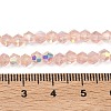 Electroplate Transparent Glass Beads Strands EGLA-K015-18B-4