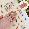 36Pcs 9 Colors Dyed Synthetic Imperial Jasper Copper Wire Wrapped Pendants PALLOY-FG00003-3