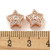 Rack Plating Brass Micro Pave Clear Cubic Zirconia Beads KK-A220-04RG-3