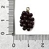 Grape Brass Acrylic Pendants OACR-R006-05G-04-3