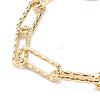 Brass Paperclip Chain Necklace & Bracelet & Anklet & Dangle Earring Jewelry Sets SJEW-JS01184-12