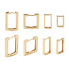  8Pcs 4 Size Brass Rectangle Hoop Earrings for Women EJEW-TA0001-12-7