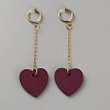 Alloy Wood Hoop Earrings EJEW-WH0098-41G-1