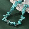 Synthetic Turquoise Chips Beaded Necklace NJEW-FZ00004-02-2