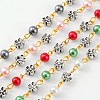 Handmade Round Glass Pearl Beads Chains for Necklaces Bracelets Making AJEW-JB00072-1