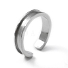 304 Stainless Steel Grooved Cuff Ring Settings RJEW-WH0009-01D-1