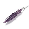 Natural Amethyst Pointed Dowsing Pendulums AJEW-B020-06P-01-3