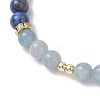 Natural Lapis Lazuli &  Quartz & Shell Pearl Round Beads Stretch Bracelets for Women BJEW-JB12229-03-3