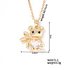 Cute Bear Pendant Necklaces Sparkling Crystal Rhinestone Brass Cable Chain Necklaces for Women SZ3848-3-1