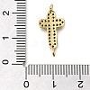 Brass Pave Black Cubic Zirconia Connctor Charms KK-M101-02C-G01-3