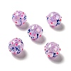 AB Color Transparent Crackle Acrylic Round Beads OACR-A013-04C-2