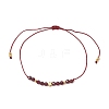 Natural Round Garnet Beads Braided Bead Bracelets for Women BJEW-JB11655-05-2