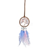 Iron Woven Web/Net with Feather Pendant Decorations AJEW-B017-20-3