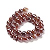 Electroplated Natural Agate Round Beads Strands G-L598-A01-03C-3