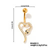 Shiny Brass Crystal Rhinestone Belly Button Rings CZ7821-5-1