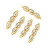 SHEGRACE Brass Pave Clear Cubic Zirconia Triple Oval Links Connector Charms XGRQ3P620-644G-1