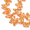 Electroplate Glass Faceted Teardrop Beads Strands EGLA-D014-09-3