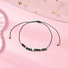 Natural Round Malachite Beads Braided Bead Bracelets for Women BJEW-JB11655-11-1