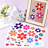 PVC Daisy Flower Picture Stickers STIC-WH0004-21-4