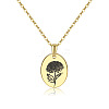 Brass Birth Month Flower Pendant Necklace HUDU-PW0001-034K-1-1