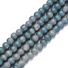 Electroplate Frosted Glass Beads Strands EGLA-N006-036B-1