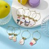 Dessert Theme Alloy Enamel Wine Glass Charms AJEW-JO00187-5