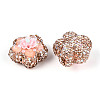 Flower Shape Polymer Clay Rhinestone Beads CLAY-U023-01B-2