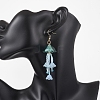 Jellyfish Acrylic & Glass Seed Bead Dangle Earrings EJEW-MZ00665-04-4