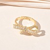 Brass & Clear Cubic Zirconia Finger Rings CU-CBA7E55-08G-2