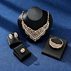 Triangle Alloy Pendant Necklaces & Stud Dangle Earrings & Link Bracelet & Rings Sets WGF76D9-06-1