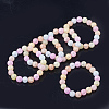 Natural & Synthetic Crackle Gemstone Beaded Stretch Bracelets G-S285-24-2