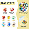 36Pcs 6 Colors Handmade Gold Sand Lampwork Beads LAMP-TA0002-61-4