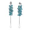 Electroplate Glass Faceted Rondelle Beads Dangle Earrings EJEW-JE03393-01-2