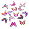 7 Colors Epoxy Resin Flower Print Big Pendants RESI-TA0002-60B-2