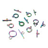 Biyun 14 Sets 7 Style PVD Vacuum Plating 304 Stainless Steel Toggle Clasps STAS-BY0001-01-9