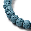 Natural Lava Rock Dyed Beads Strands G-Z036-B01-02-3
