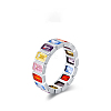 925 Sterling Silver Micro Pave Colorful Cubic Zirconia Finger Rings FS-WGC9F63-04-1