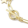 Golden 304 Stainless Steel Charm Bracelets with Brass Paperclip Chains BJEW-JB10031-6